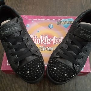 Girls Black Twinkle Toes by Skechers